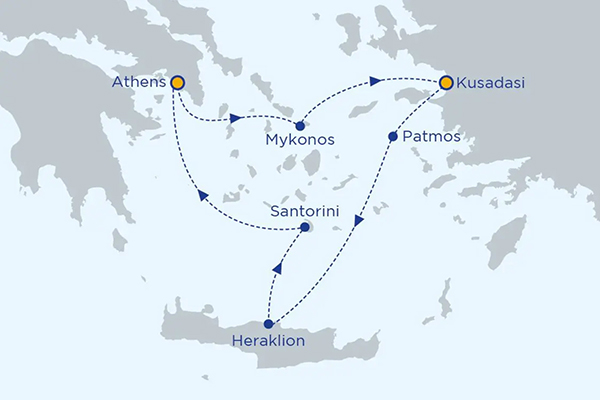 Spanish Odyssey cruise route map