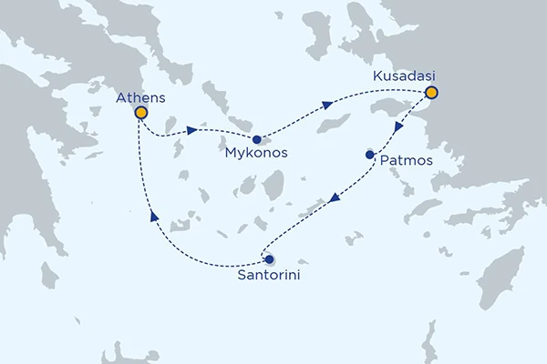 Greek Isles Cruise - 3 Days map